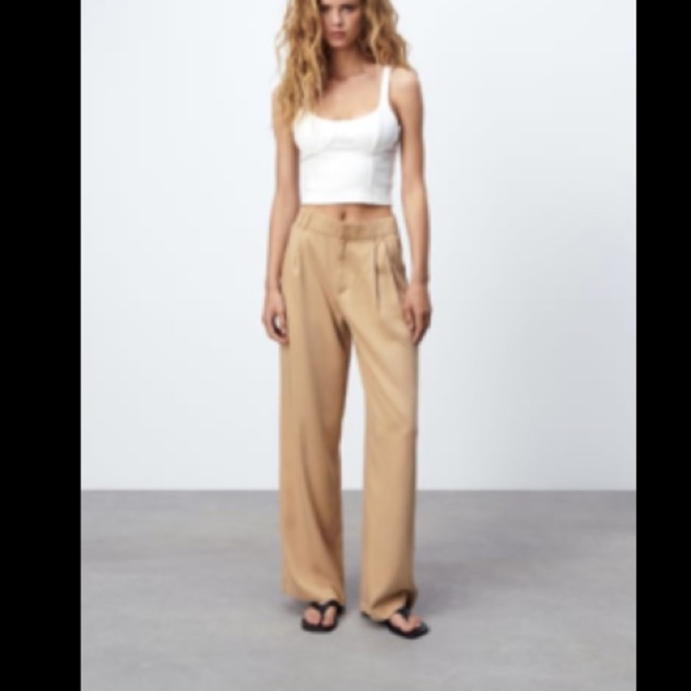 BNWT Zara pants taupe brown sz small